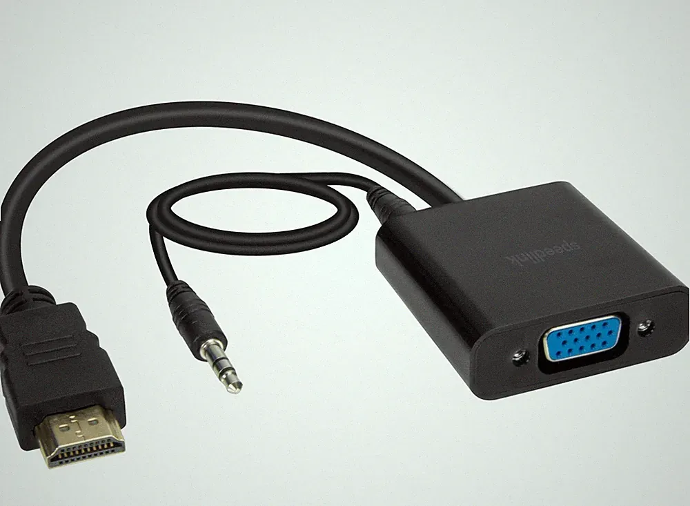 Speedlink HQ HDMI auf VGA Adapter Audio + Video Konverter PC Notebook Beamer TV