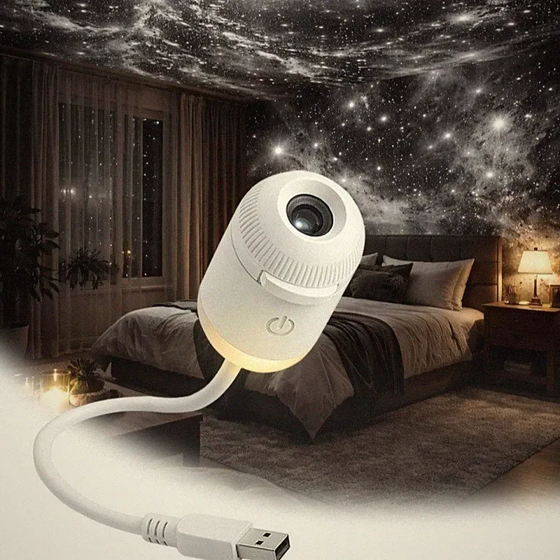 Starry Sky Aurora Galaxy Projector Night Light HD 360° Rotating LED Mood Lamp