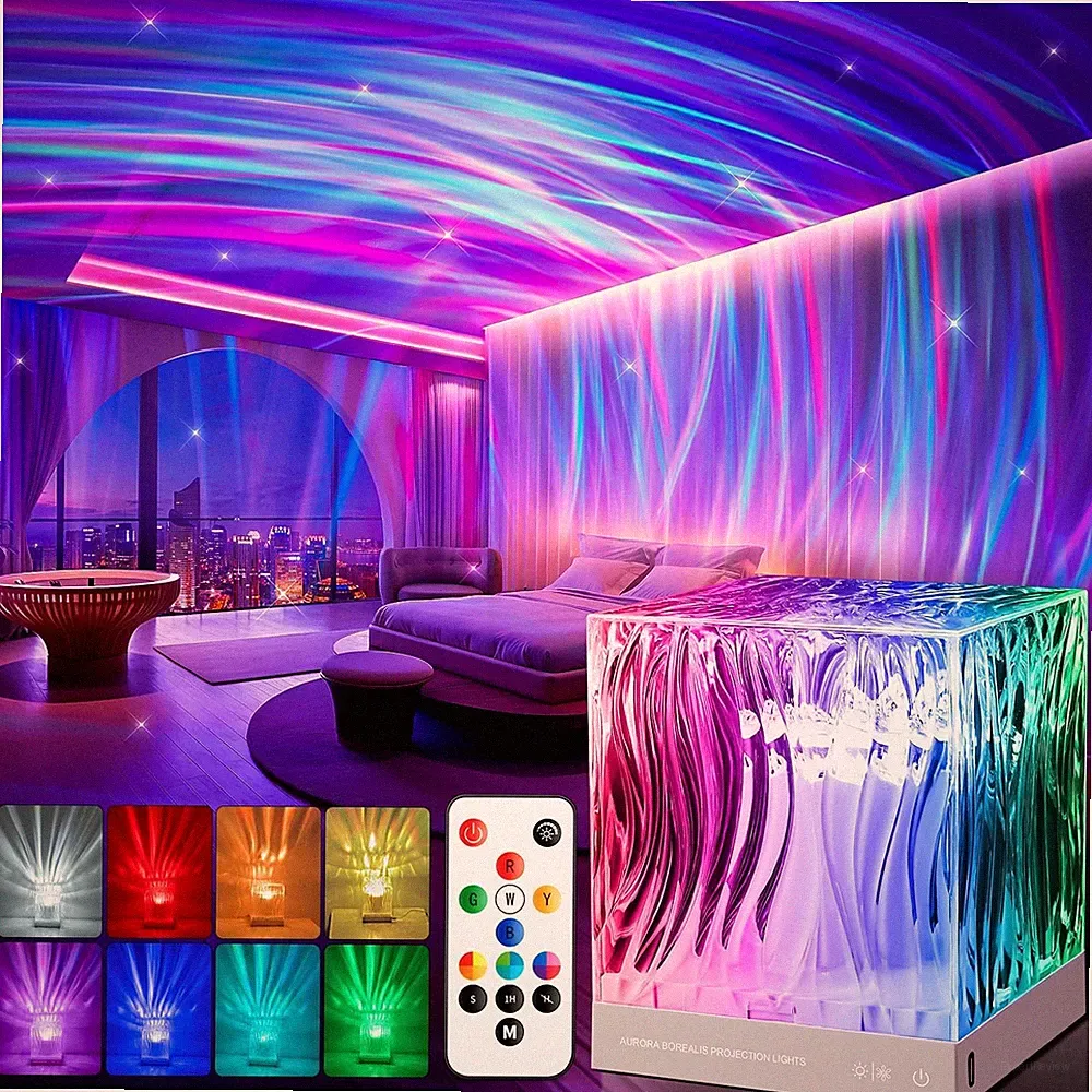 Starry Sky Projektor Kinder Aurora Lampe mit 18 Lichtmodi, Fernbedienung, 5W
