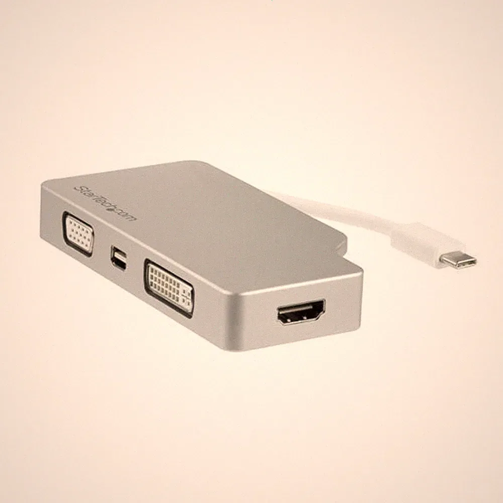 StarTech.com Aluminium Reise A/V Adapter 4-in-1 USB-C auf VGA DVI HDMI oder mDP