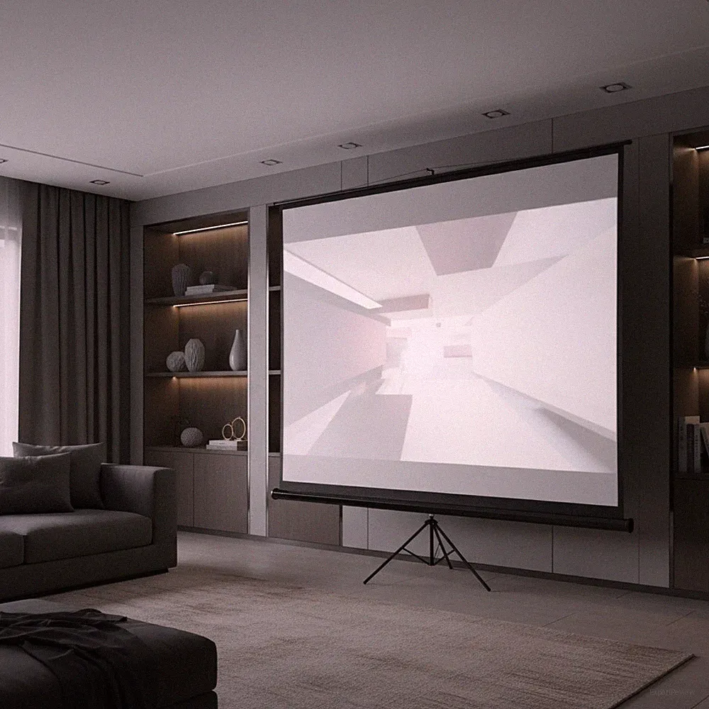 Stativleinwand 178cm Beamerleinwand Heimkino mobile Präsentationswand 1:1