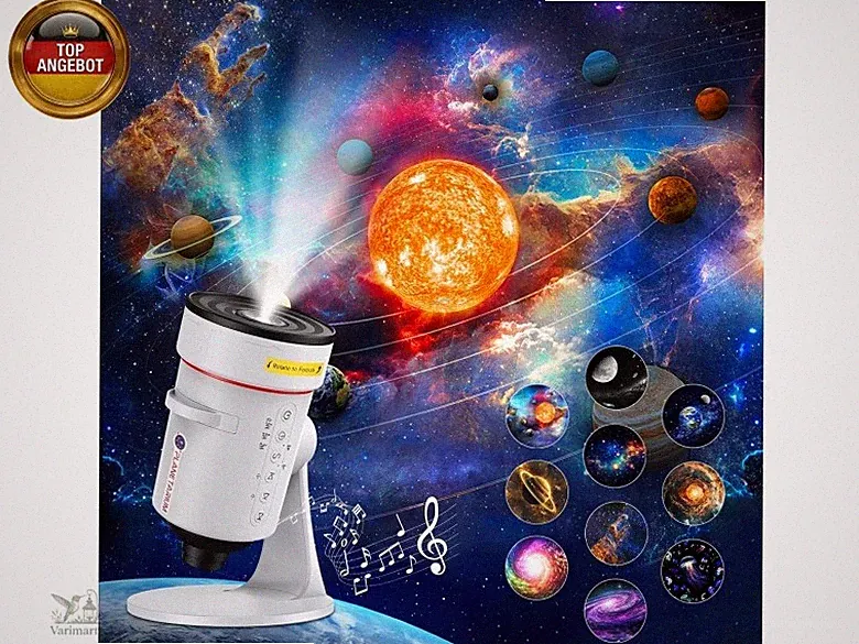 Sternenhimmel Projektor+White Noise Machine mit 28 Einschlafmusik, 4K HD