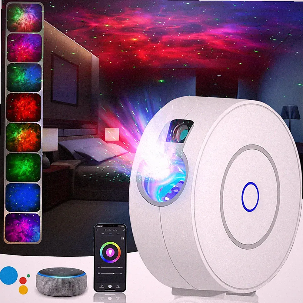 Sternenprojektor, LED Galaxy Projektor Licht mit APP Steuerung, 16 Farben RGB