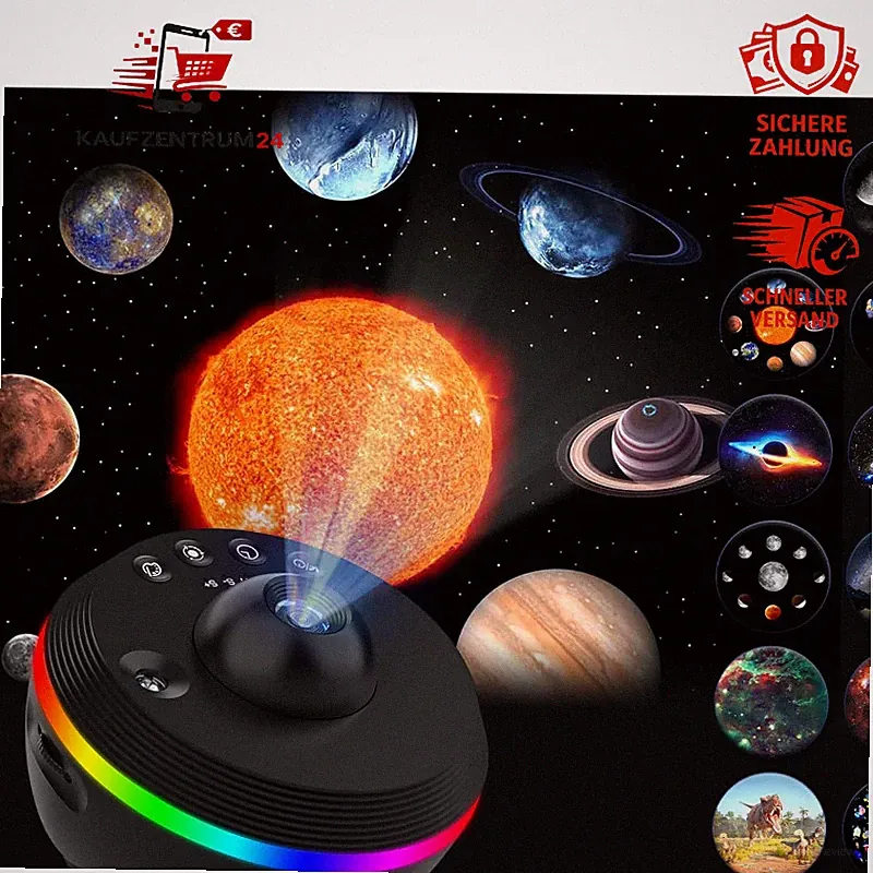 Sternprojektor 4K UHD Galaxy Licht Nebula Nachtlicht mit Timer 13 Film Discs
