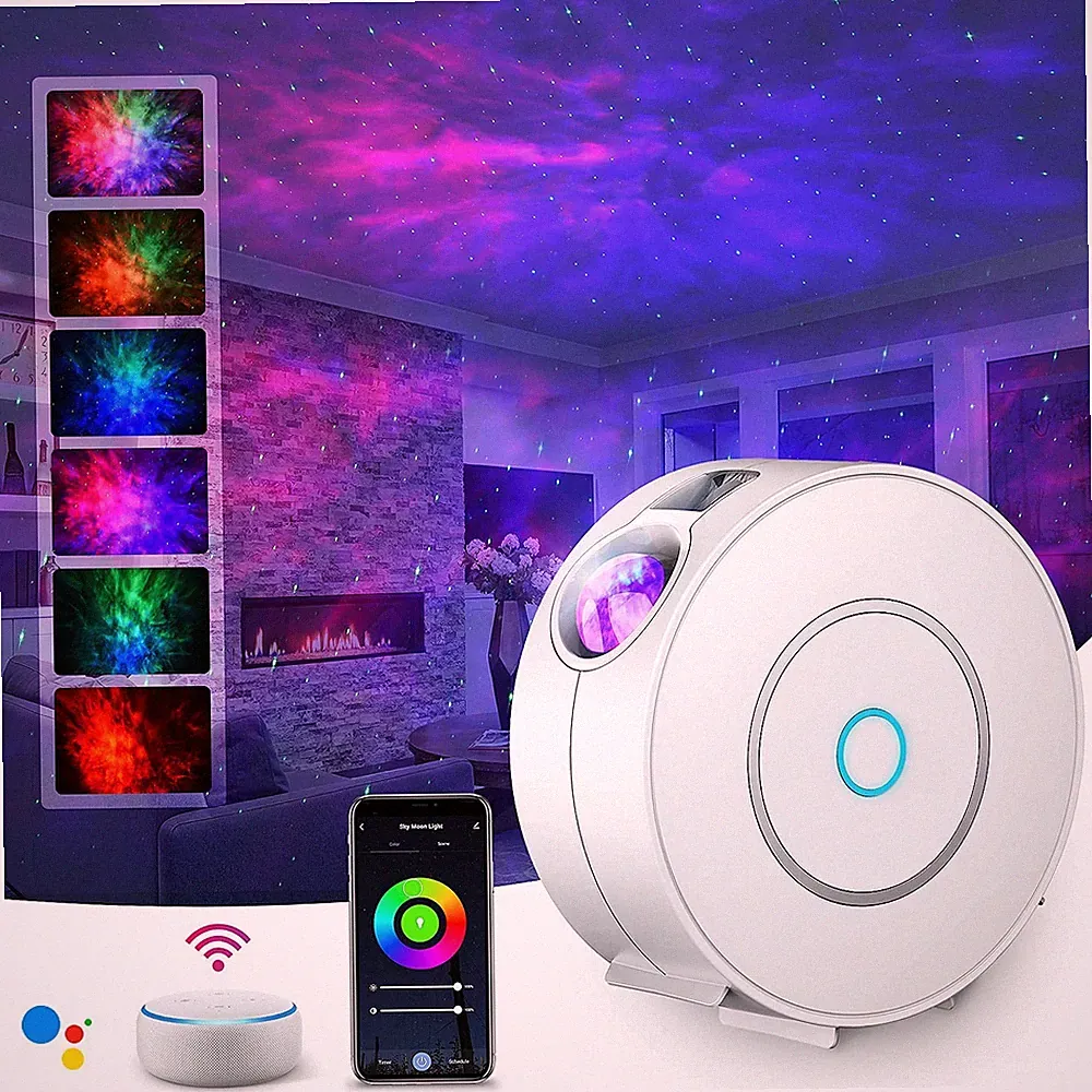 SUPPOU LED WiFi Galaxy Projektor, Smart Night 1 Stück (1er Pack), weiß
