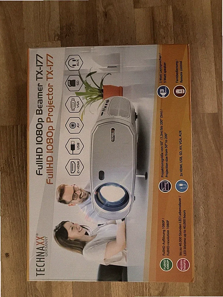 TECHNAXX Beamer TX-177, FullHD 1080p + 10m HDMI Kabel