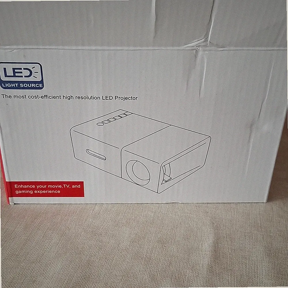 TFT LCD Desktop Mini Beamer 320x240 nativ 1080p Support Akku Weiß FB