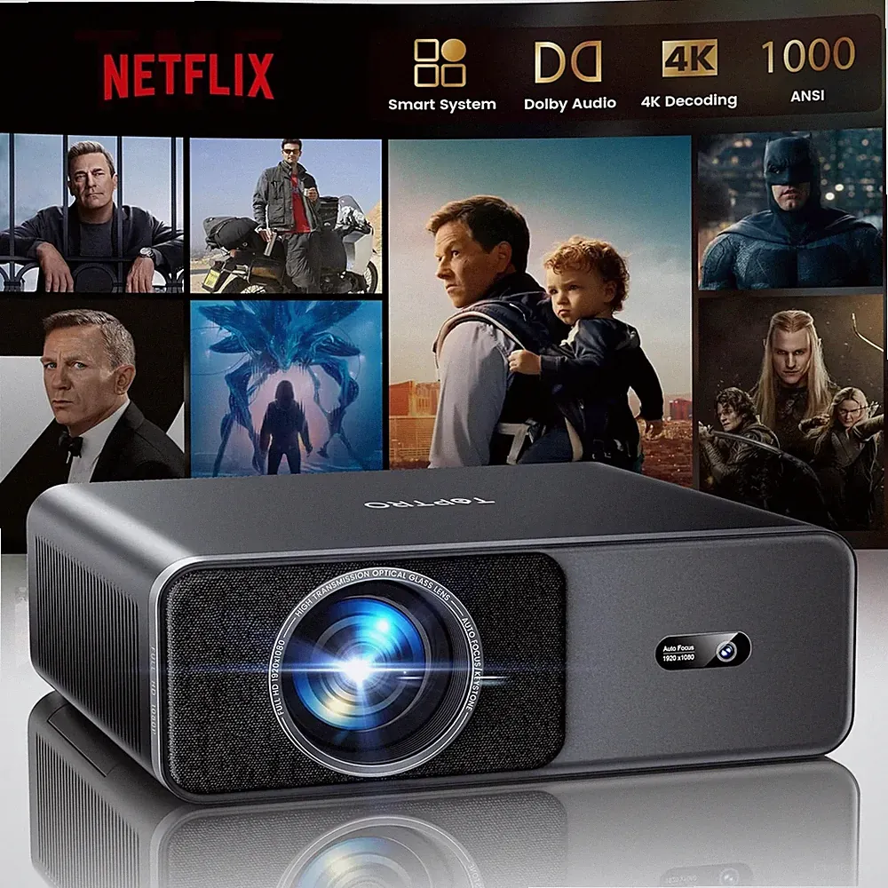 Toptro A1 Smart Projektor | Dolby | 74W | FHD 1080P | Auto Fokus | WiFi