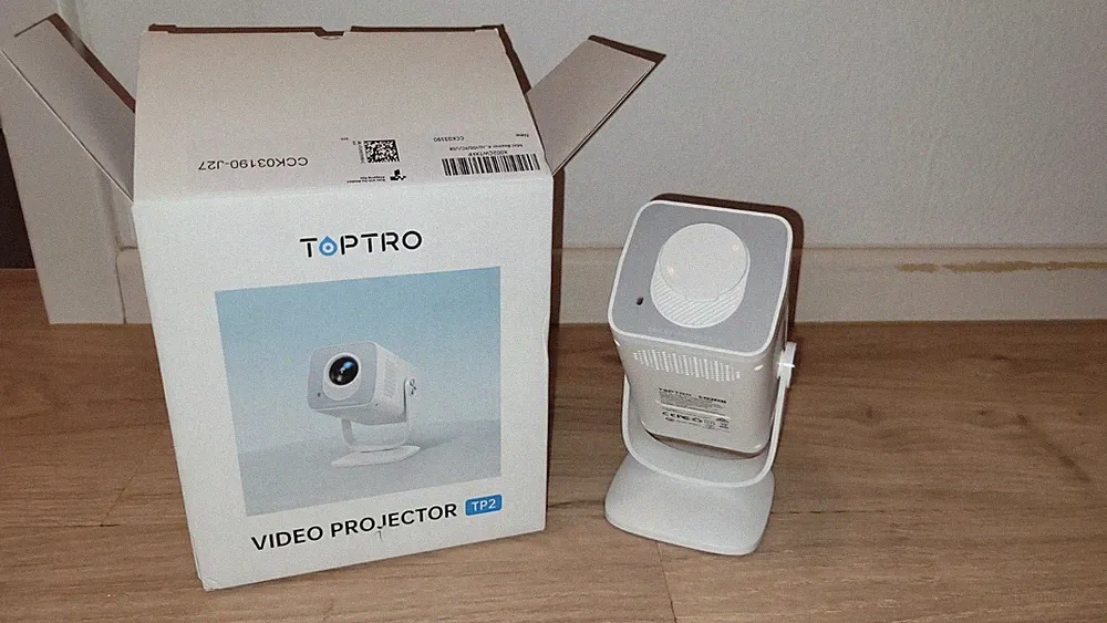 Toptro Smart Mini Beamer Projektor Heimkino 4K 1080P weiß