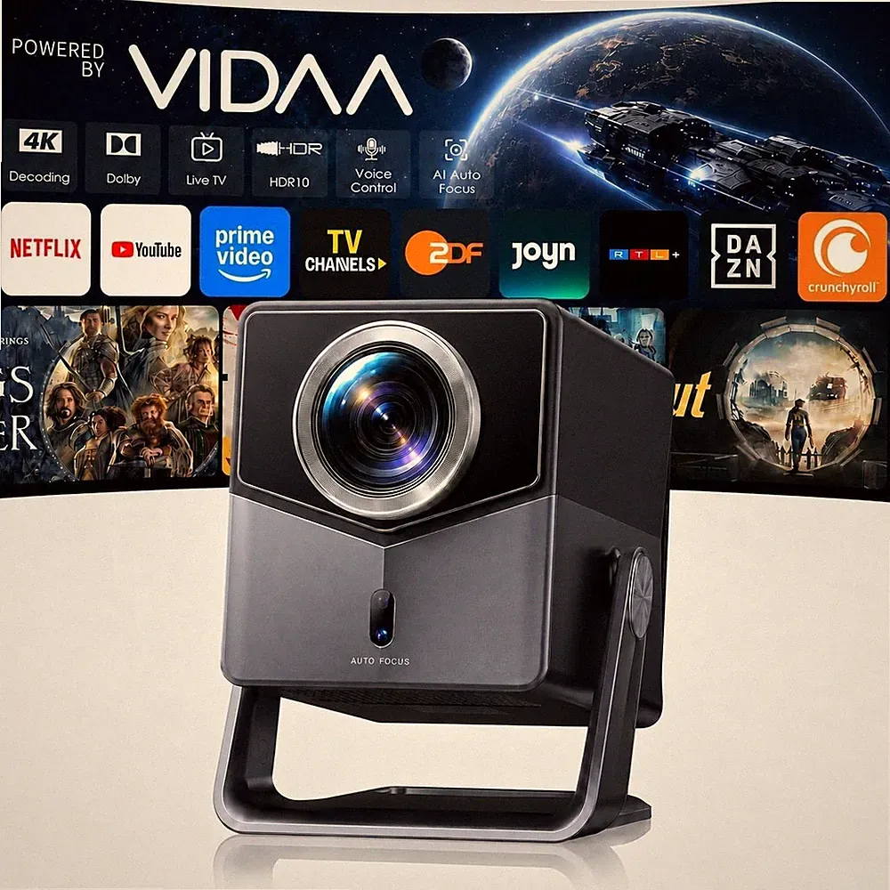 Toptro VIDAA A2 Video Projector | 4K | 1400ANSI | 1080p Smart Beamer | Wifi 6