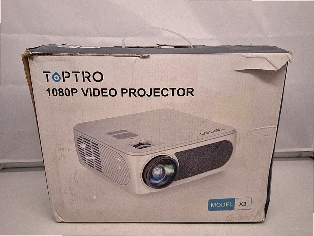 TopTro x3 Beamer LCD-Technologie 1080P Beamer / Video Projektor – Weiß _3,7_5