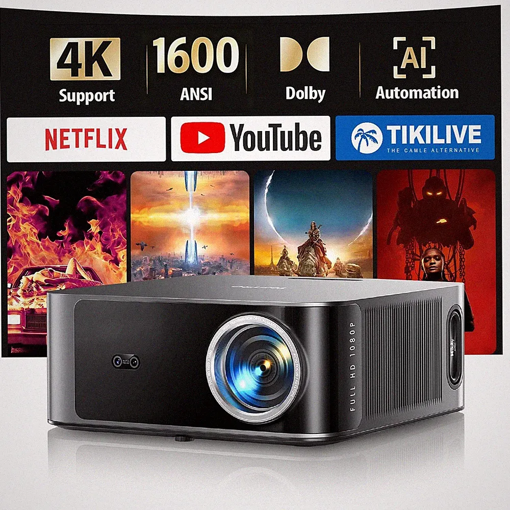 TOPTRO X9 4K Smart Home Projektor 1600 ANSI hohe Helligkeit kompatibel mit