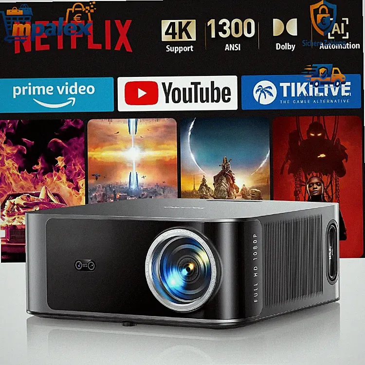TOPTRO X9 Beamer 4K 1080P WiFi Bluetooth Smart Heimkino Netflix Dolby Audio