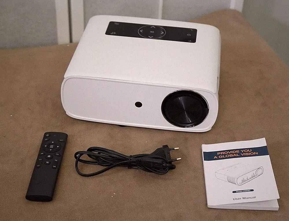 Topvision JQ818C Beamer Projektor HD 1080P 12000L Bluetooth USB weiss