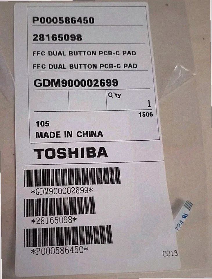Toshiba FFC Dual Button PCB-C Pad