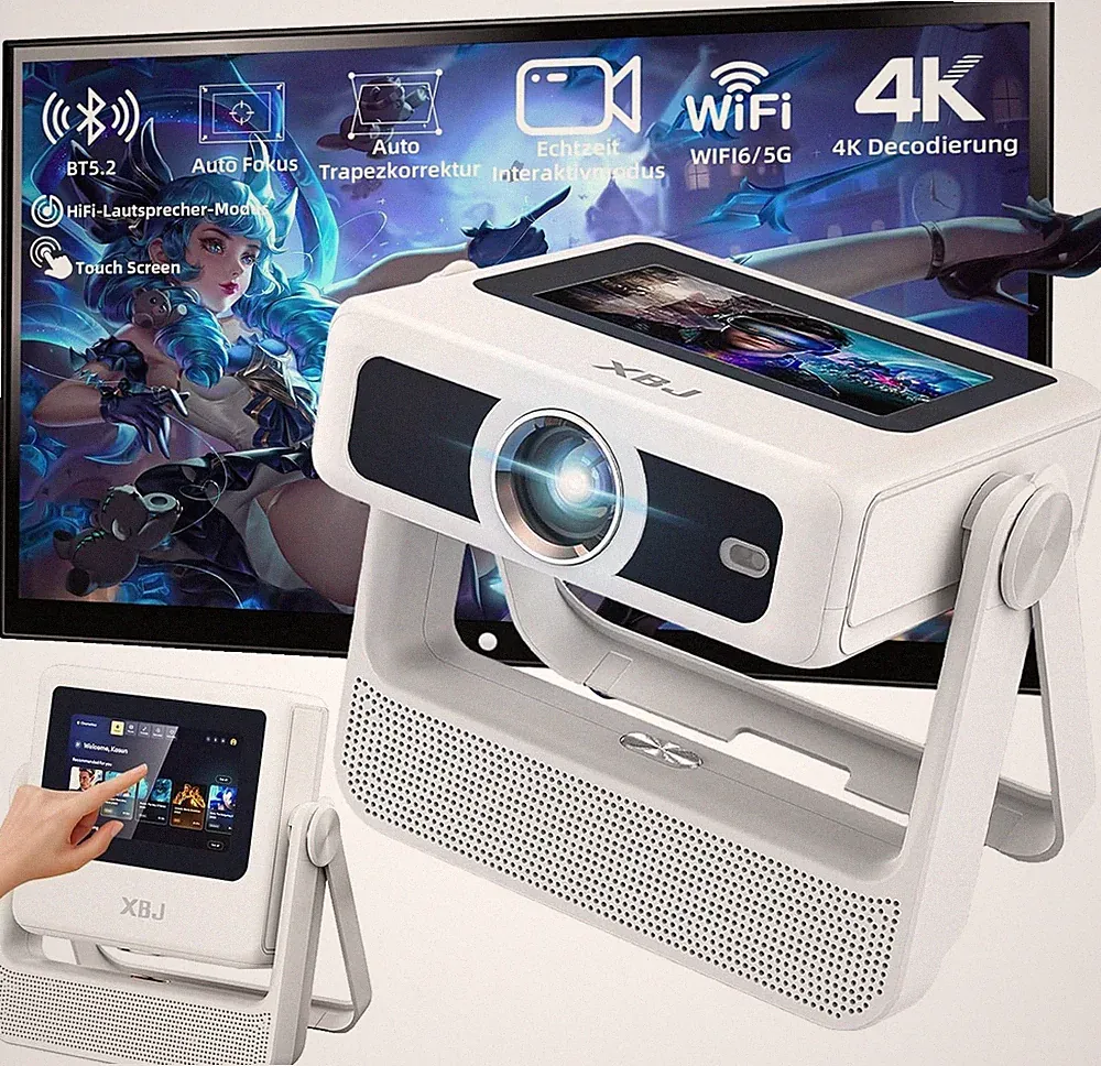 Touchscreen Smart Beamer Integrierte Apps A5pro Tragbarer WLAN 6 und Bluetooth