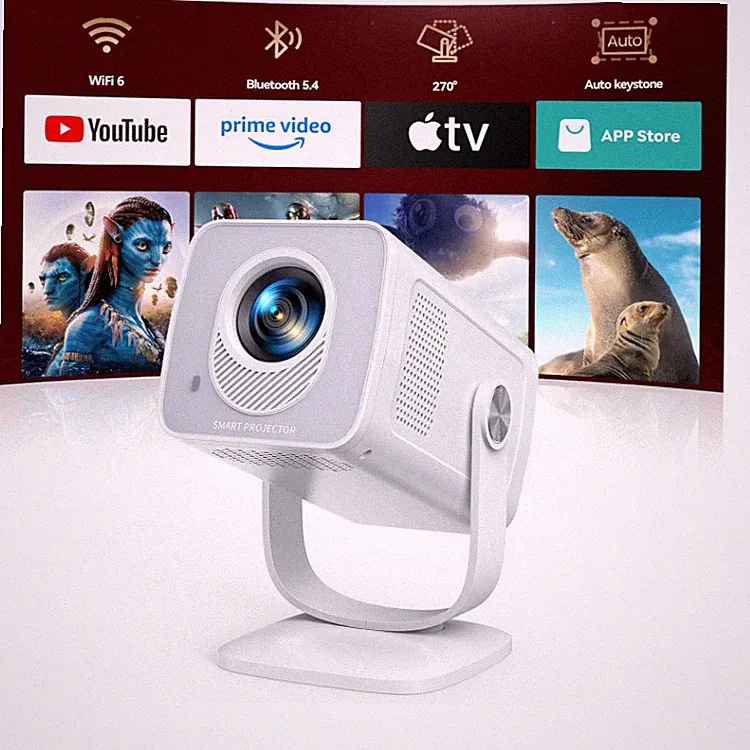 TP2 Mini Beamer 4K Projektor tragbar mit WiFi 6 Bluetooth 5, HDMI, Android 14