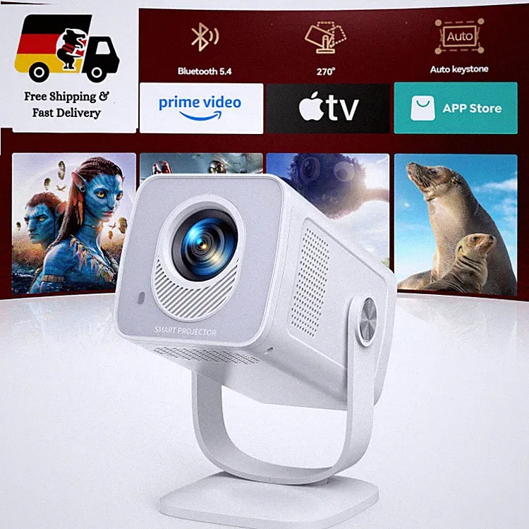 TP2 Mini Beamer 4K Tragbarer Projektor mit WiFi 6 und Bluetooth 5.4, 270