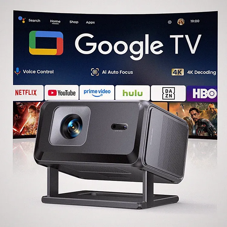 TP3 Beamer 4K Smart Beamer mit Google TV, Autofokus, 1080p, WiFi 6, Schwarz