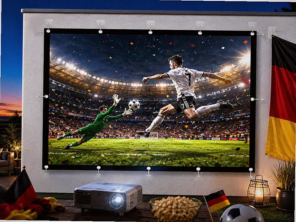 Tragbare Beamer Leinwand 120" 16:9 265x149cm 25mm Rahmen Projektionswand WM2026