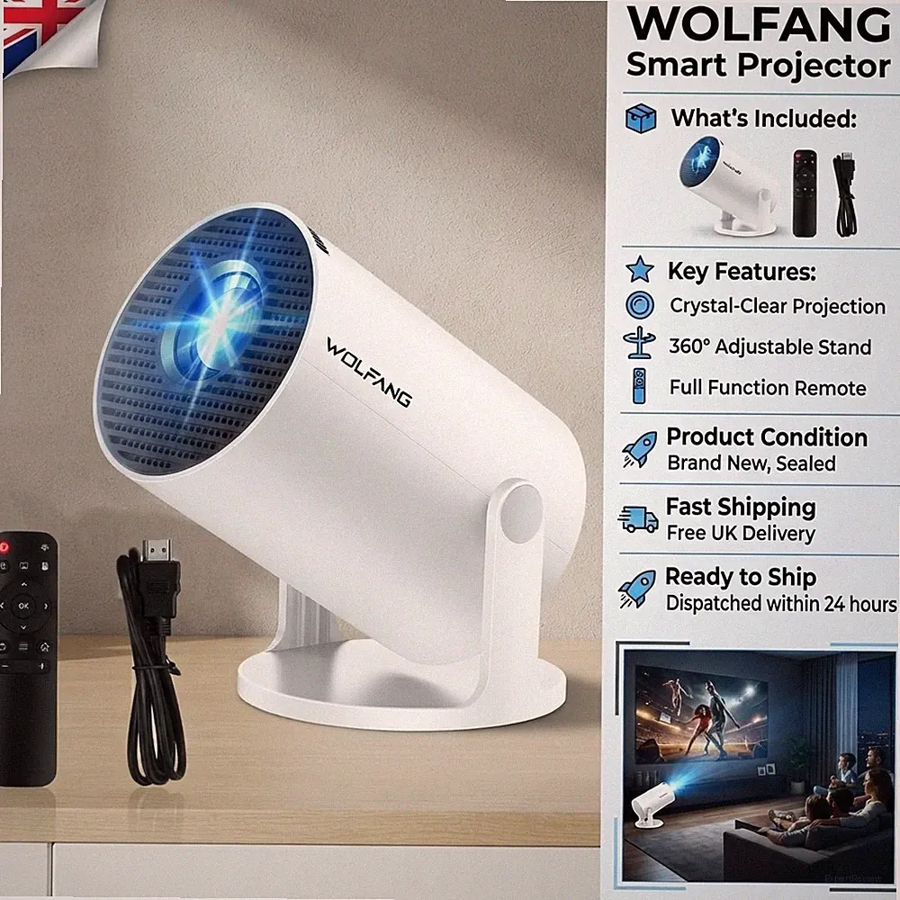 Tragbarer 1080P Projektor mit anpassbaren Tapeten & mehreren Montageoptionen