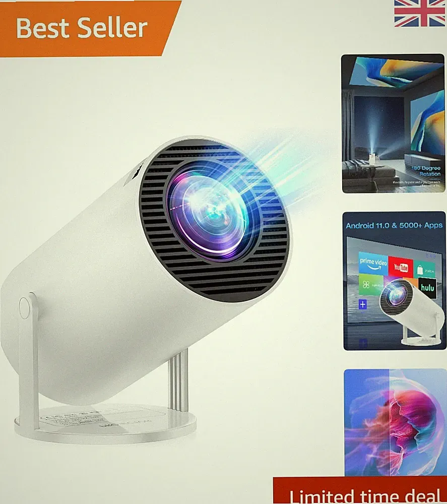 Tragbarer 20000 Lux Mini Projektor - 1080P HD, Wi-Fi 6, Auto Keystone & Bluetooth