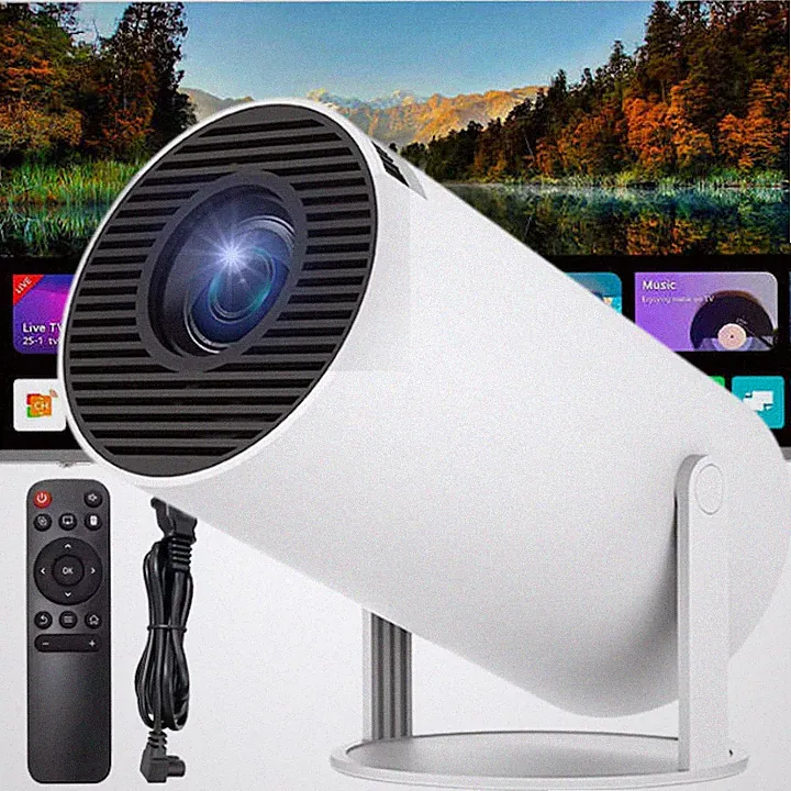 Tragbarer 4K-Videoprojektor, Android 11, 3D-Hologramm, HDMI, USB, Lautsprecher.