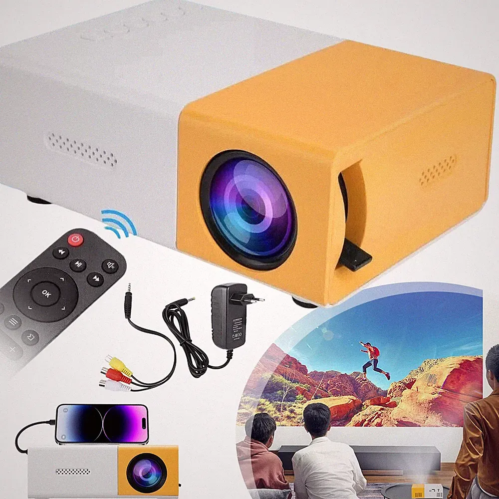 Tragbarer Beamer 1080P Heimkino Projektor Handy Mini Heimprojektor Filmprojektor
