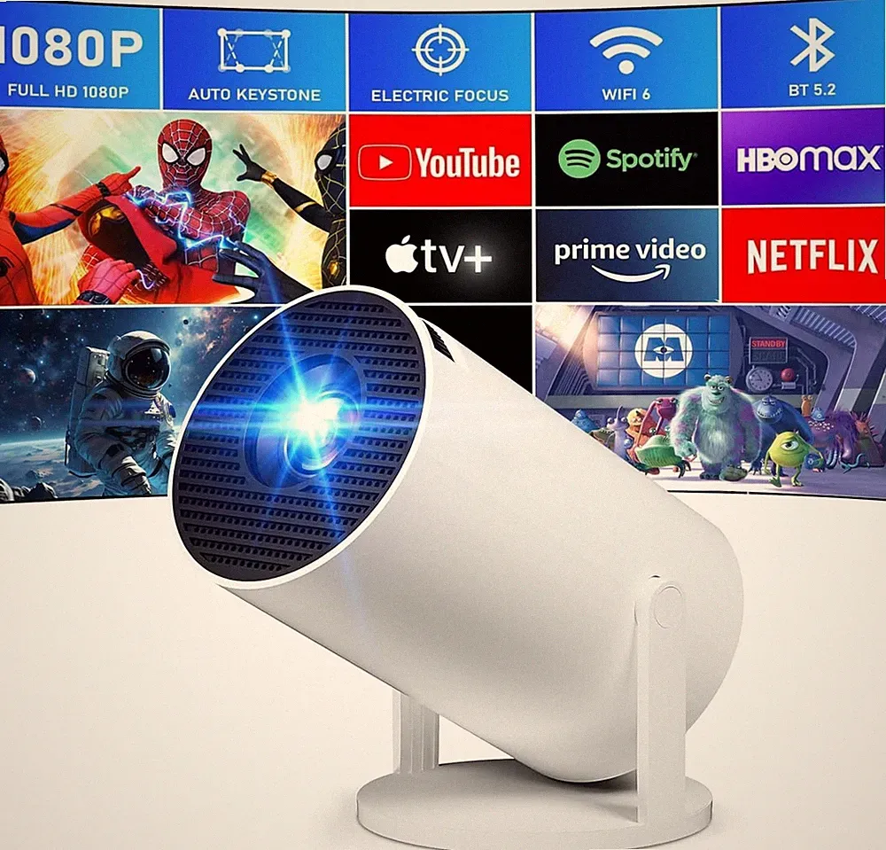 Tragbarer Beamer 4K, 1080P FHD Mini Beamer, Kompatibel Mit Android Und Netflix