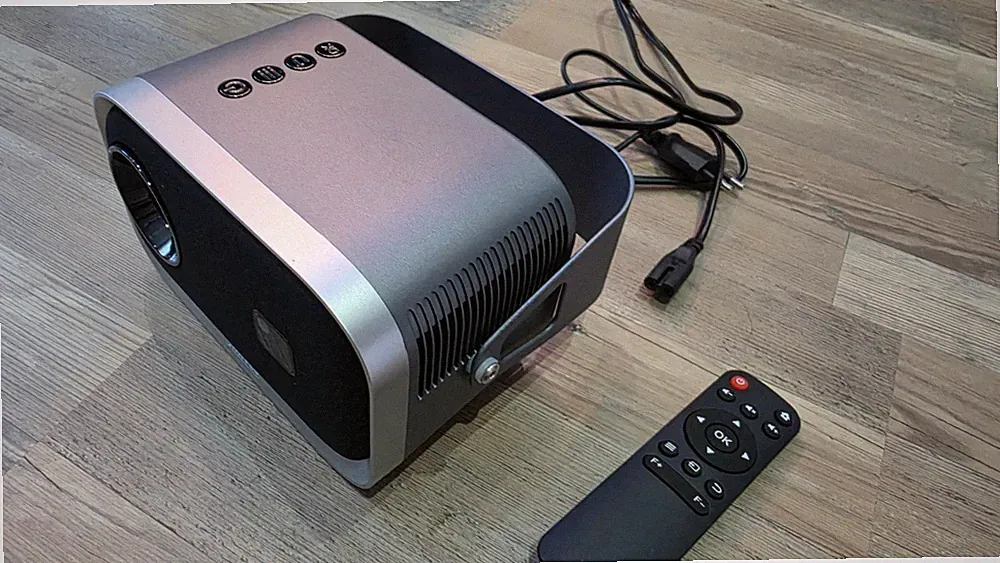 Tragbarer Beamer Jimveo E18 1080p WLAN 6 Bluetooth Grau
