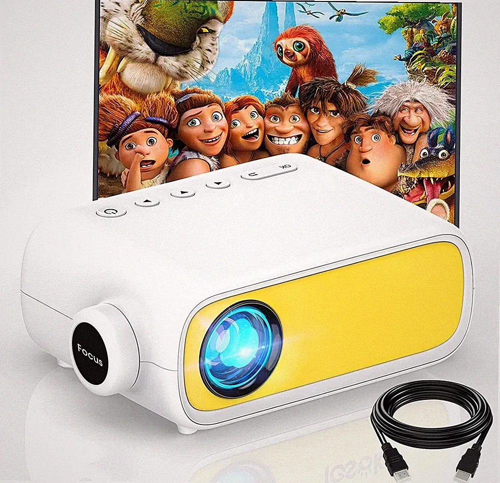 Tragbarer Beamer Mini Beamer für Smart Home 1080P Full HD Mobiler Beamer