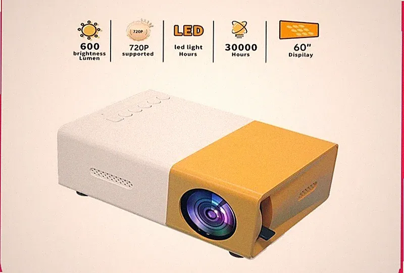 Tragbarer kabelgebundener Projektor Handy LED Mini Heimvideo Ausrüstung 720P HD Scr