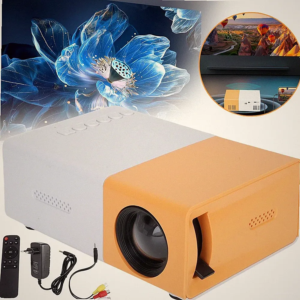 Tragbarer Kleinprojektor Mini Beamer HD Filmprojektor Handy Heimkino Projektor