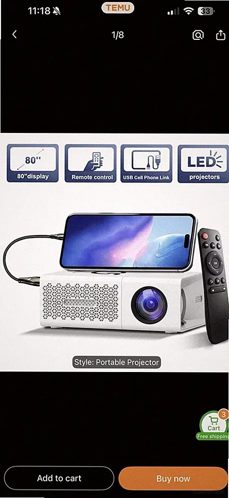 Tragbarer LED Projektor mit Lautsprecher **NEU**