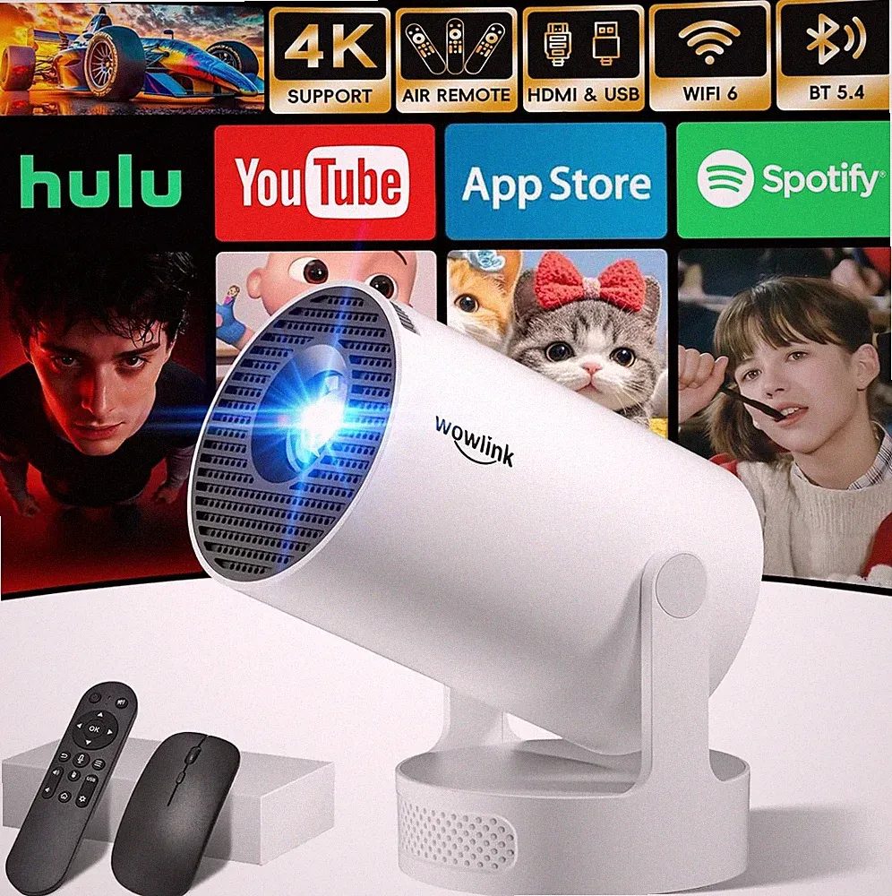 Tragbarer Mini Beamer 4K WiFi 6 Bluetooth 5.4 1080P