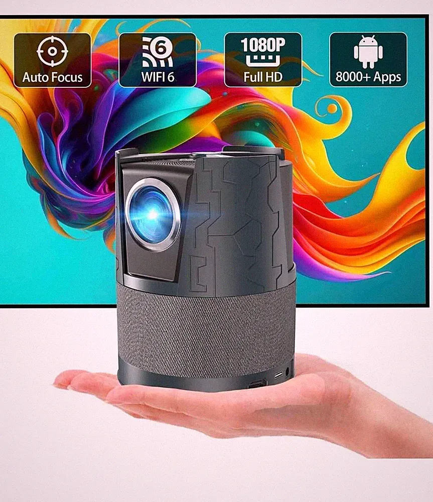 Tragbarer Mini Beamer 4K Wireless WiFi Projektor für Android iPhone Laptop