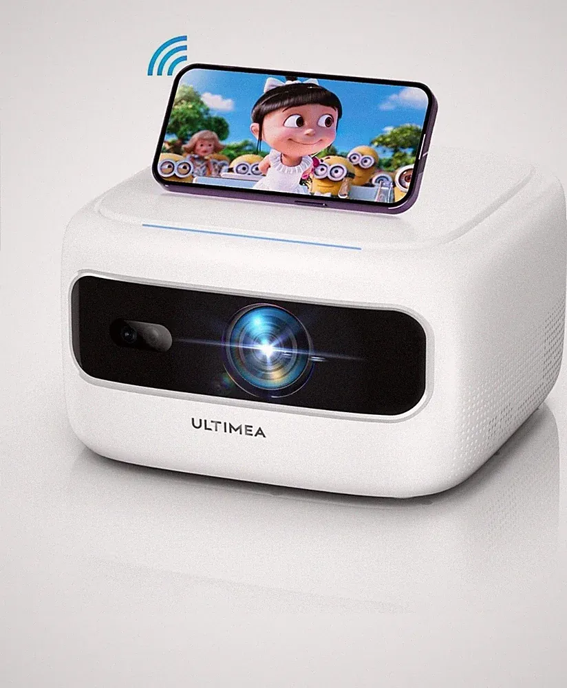 Tragbarer Mini Beamer, Full HD Filmprojektor mit verbessertem 5G/2.4G WiFi 2K