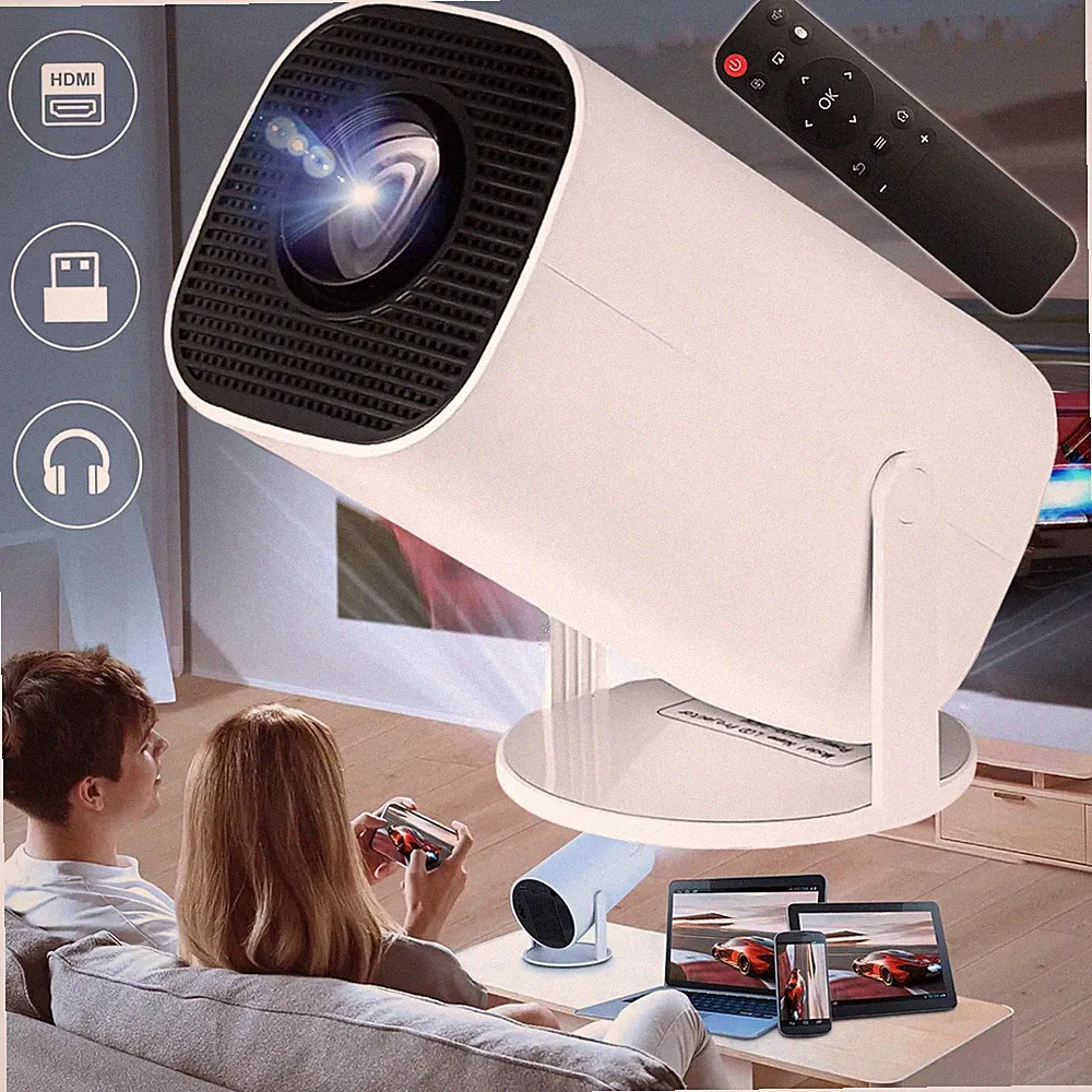 Tragbarer Mini Beamer HD Heimkino Projektor WiFi 6 Bluetooth Android Taschenkino