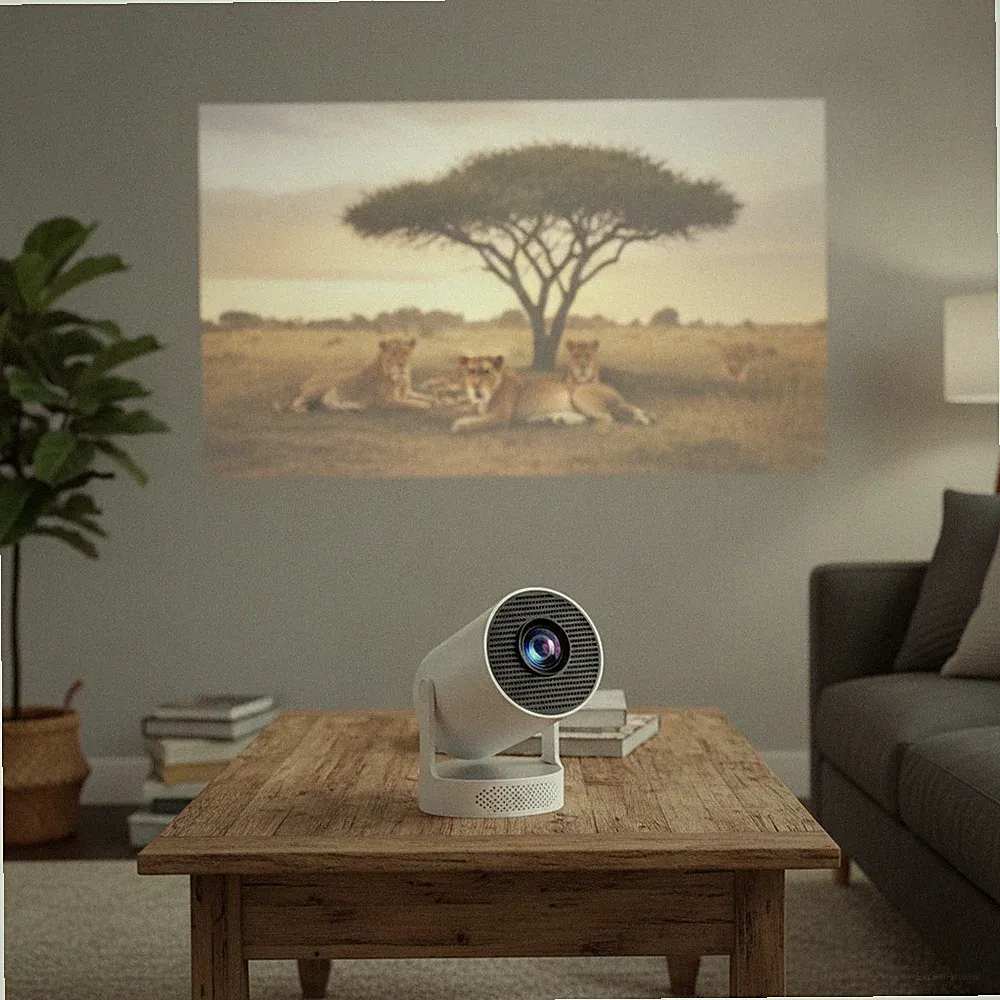 Tragbarer Mini Projektor mit WiFi 6 & 4K Unterstützung - Perfekt für Filme & Spiele