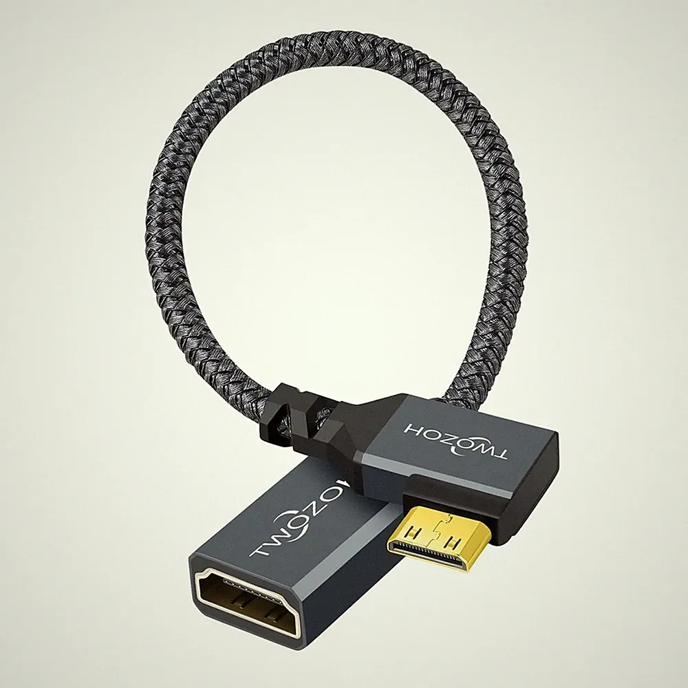 Twozoh 90° Linker Winkel Mini HDMI Stecker Auf HDMI Buchse Kabel 0,2M