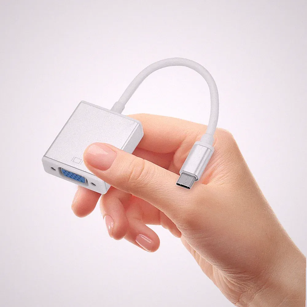 Typ-C Stecker auf VGA Buchse Full 1080 P USB 3.1 Adapterkabel für TV Projektor