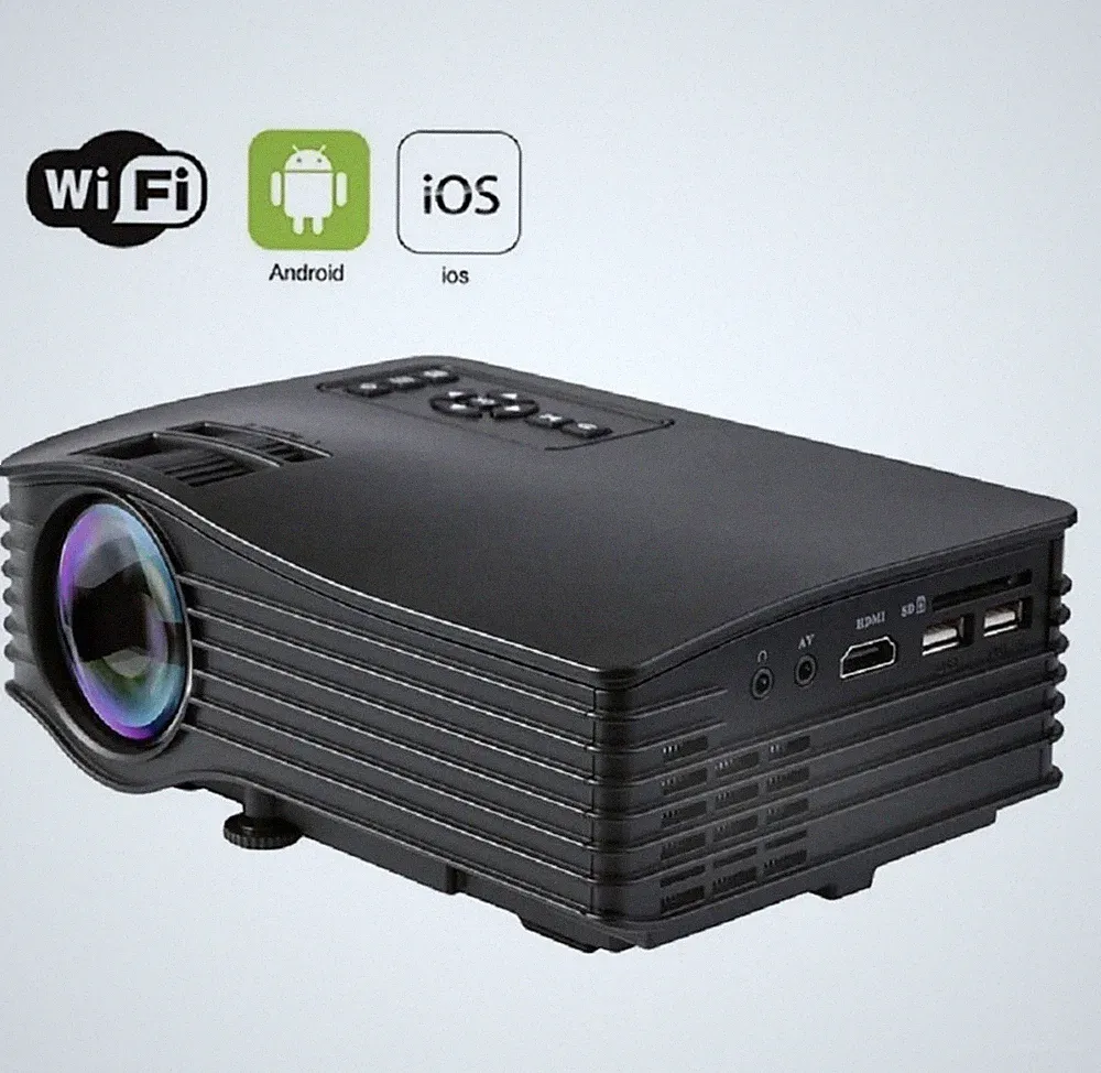 UC36 Mini Wireless WIFI Media Projektor LED mit AV USB SD Micro