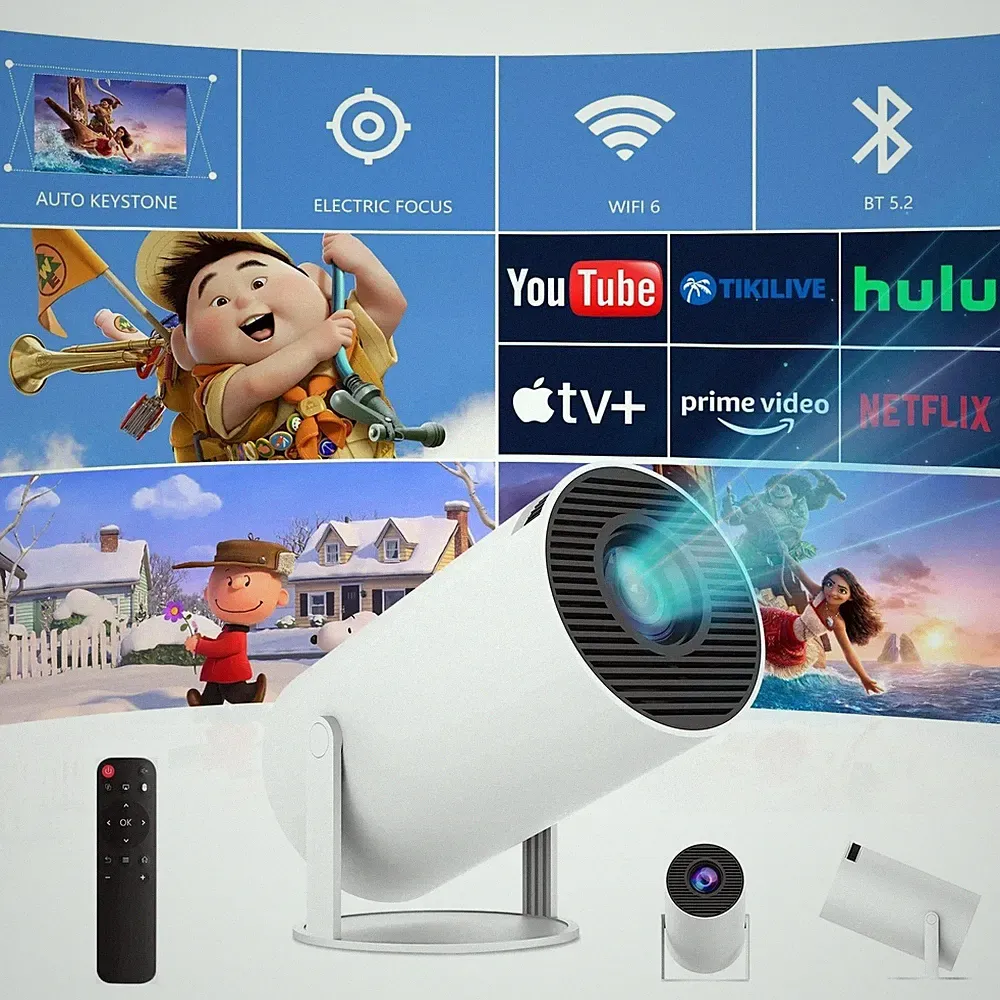 UHD Mini Beamer 4K Projektor LED WiFi6 Bluetooth Android Heimkino für iPhone/iOS