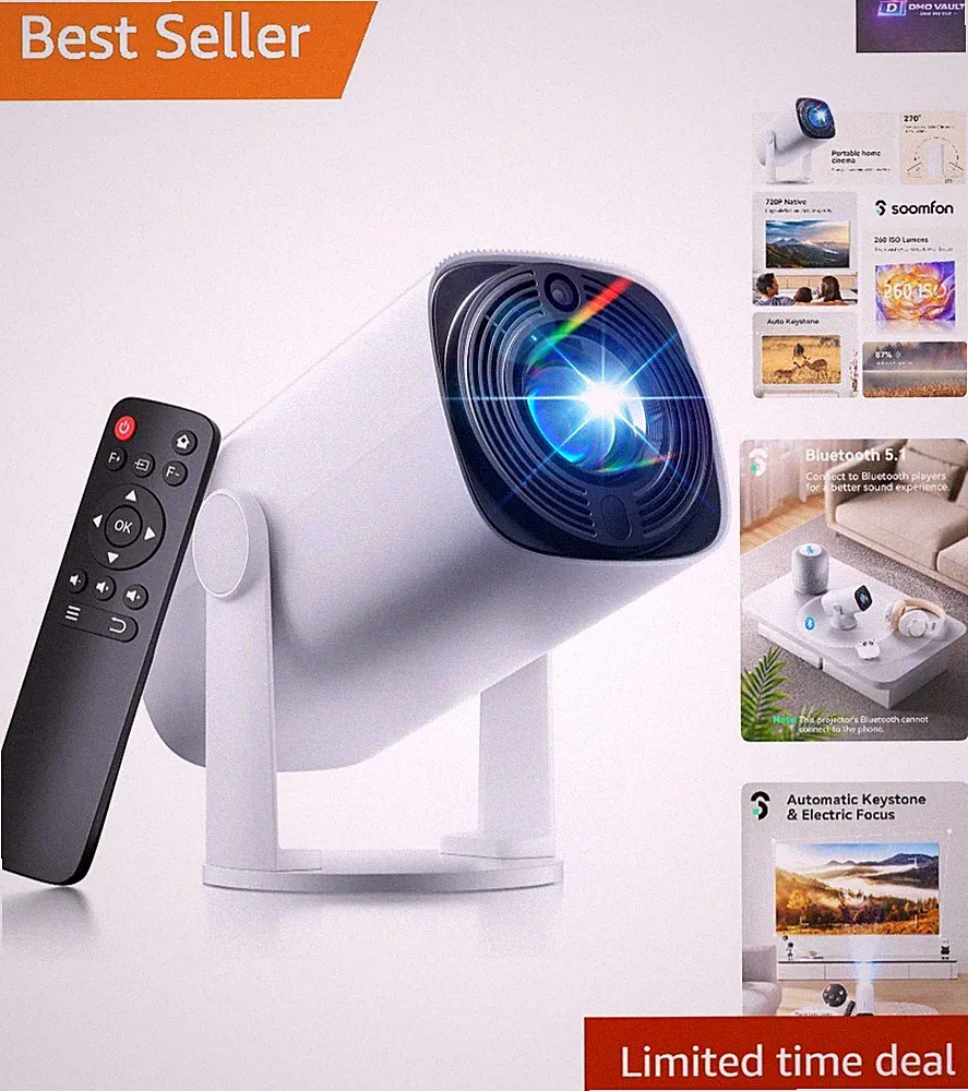 Ultimativer tragbarer Mini-Projektor für Schlafzimmer & Heimkino - 150 Zoll Max. Leinwand