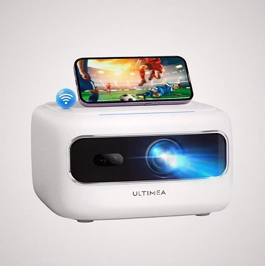 Ultimea Beamer Full HD 1080p Decoding Mini Beamer Tragbar 5G+2.4G WiFI P2P