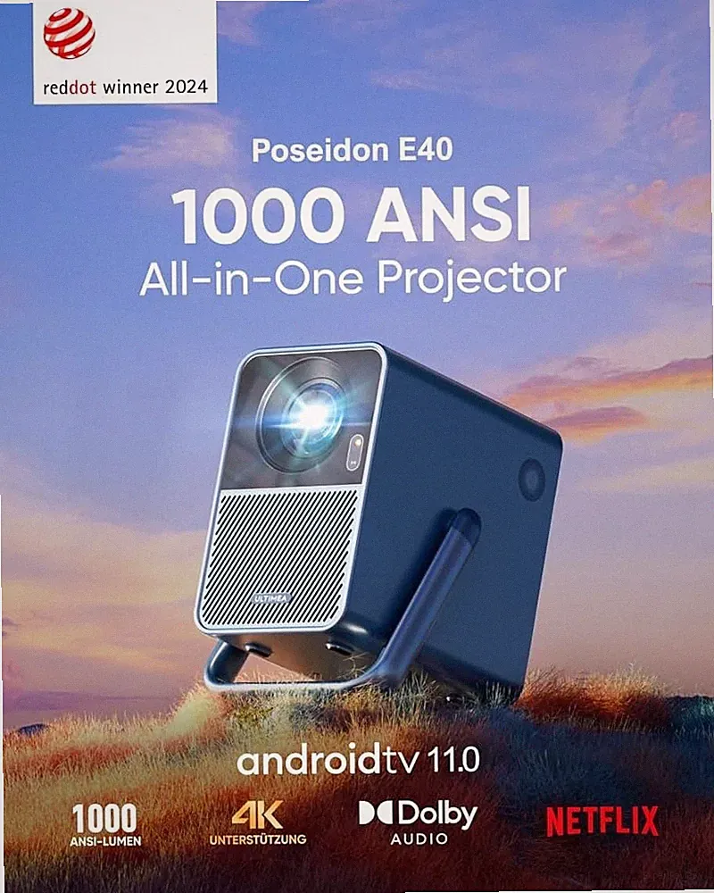 Ultimea Poseidon E40 Standard throw projector 1000 ANSI lumens LCD 4K Grey