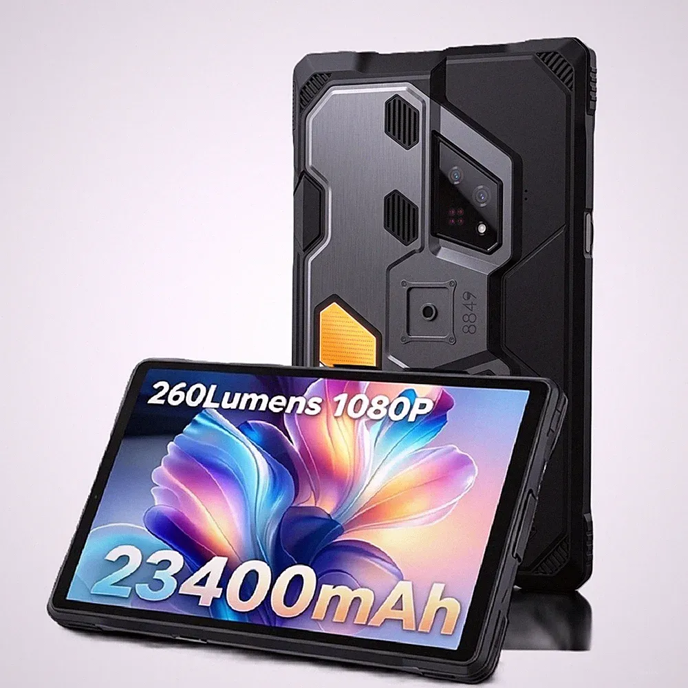Unihertz 8849 TANK PAD Ultra DLP Projector Robust Tablet 23400mAh 32GB+512GB Pad