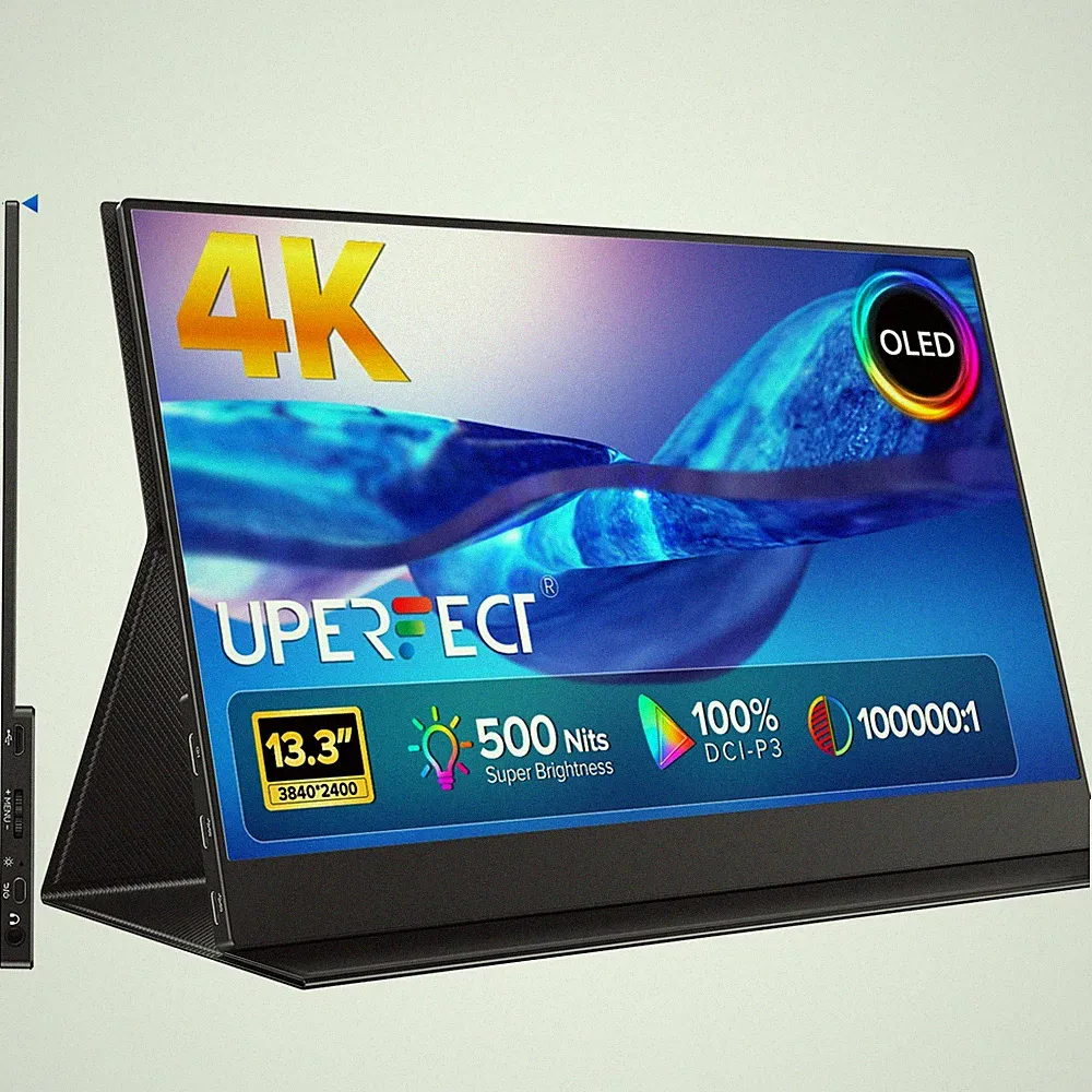 UPERFECT 13,3" 4K OLED Gaming Bildschirm 3840x2160 Tragbarer Monitor 100000:1