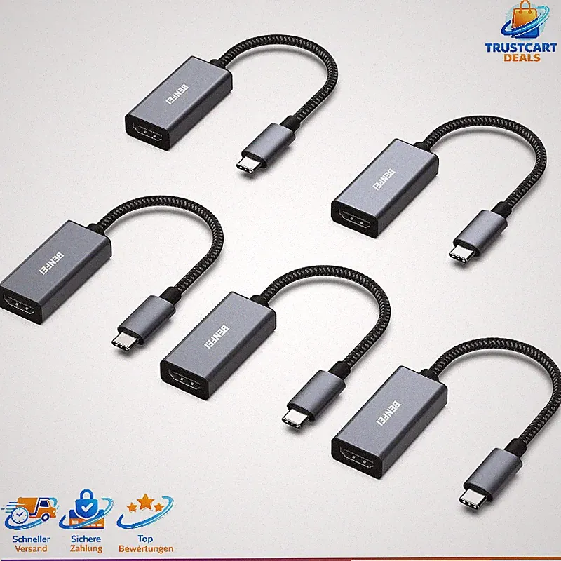 USB C auf HDMI Adapter 4K 60Hz 5er Pack Thunderbolt 3-5 kompatibel für iPhone