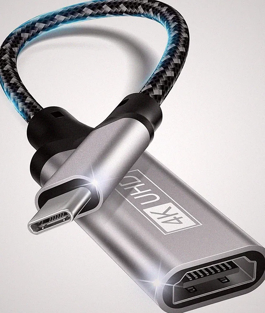 USB C auf HDMI Adapter 4K Thunderbolt 3/4 für MacBook, iPhone, iPad, Galaxy